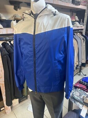 MAUS & HOFFMAN Windbreaker Jacket Chase Blue/White Size IT52